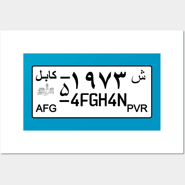 Afghanistan car license plate Wall Art by Travellers